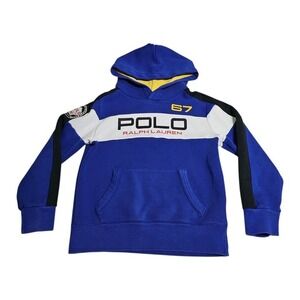 Polo Ralph Lauren Hoodie Youth Small Blue Alpine World Cup Racing Sweatshirt‎